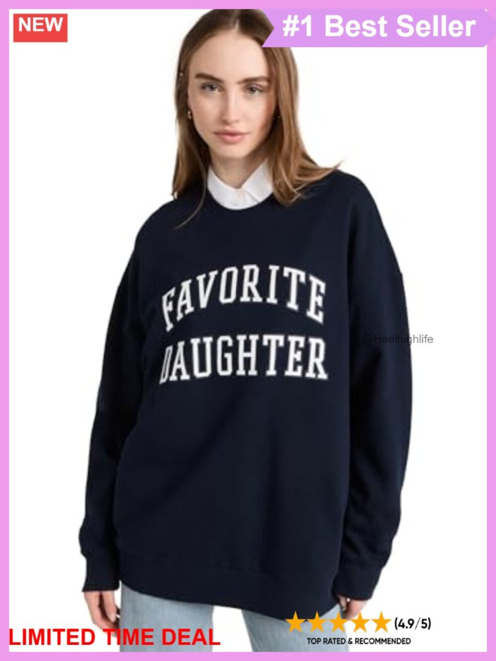 Favorite Daughter Collegiate Sweatshirt Mid-Weight Fleece Crewneck